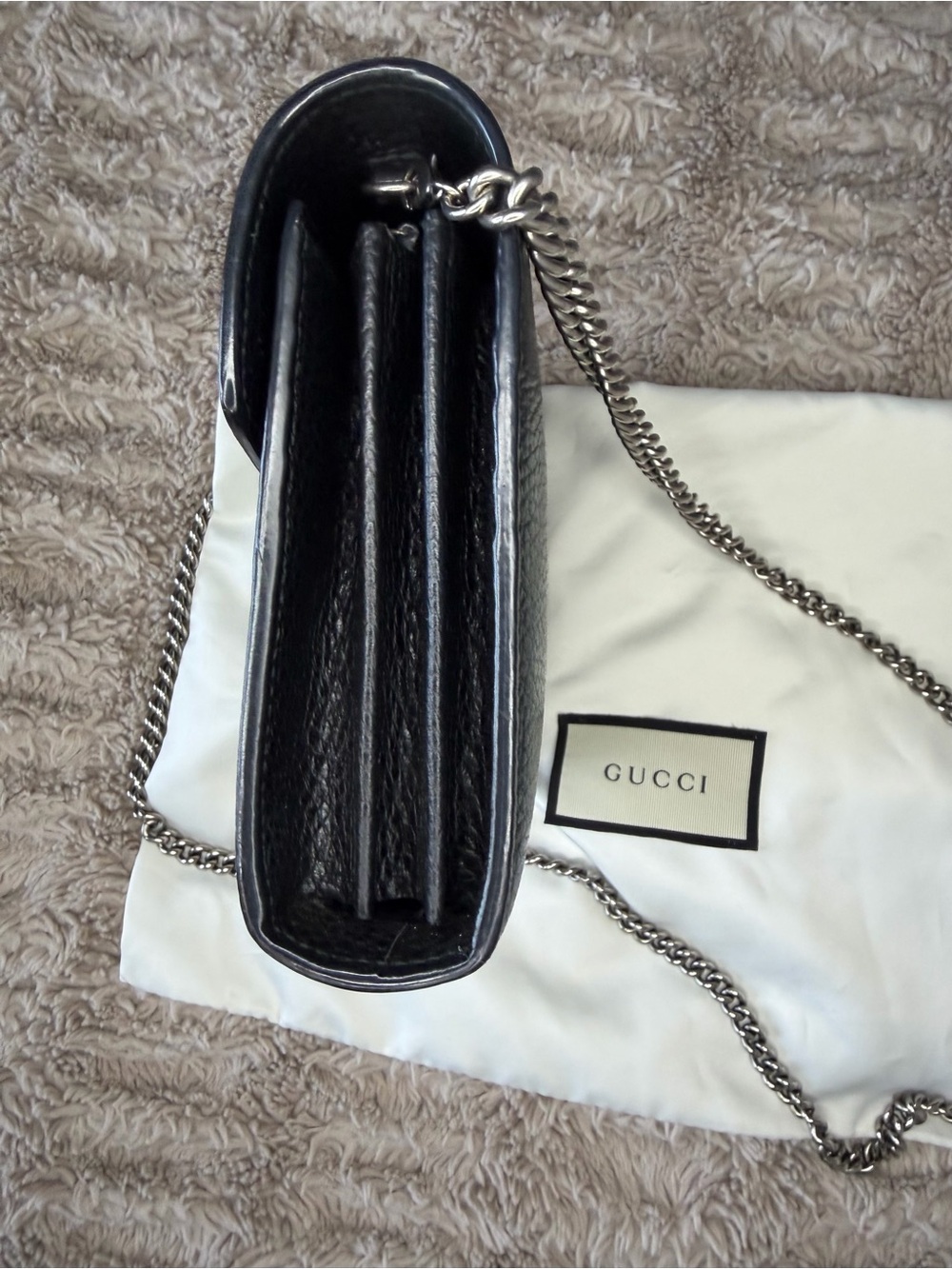 Gucci Dionysus Black Pebbled Leather Crossbody - Picture 7 of 13